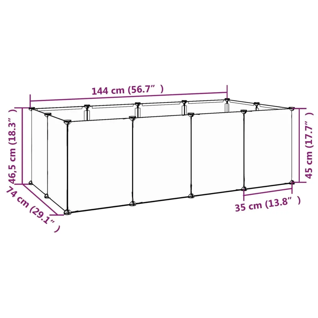 Transparent Small Animal Cage - 56.7"x29.1"x18.3" - Image 7