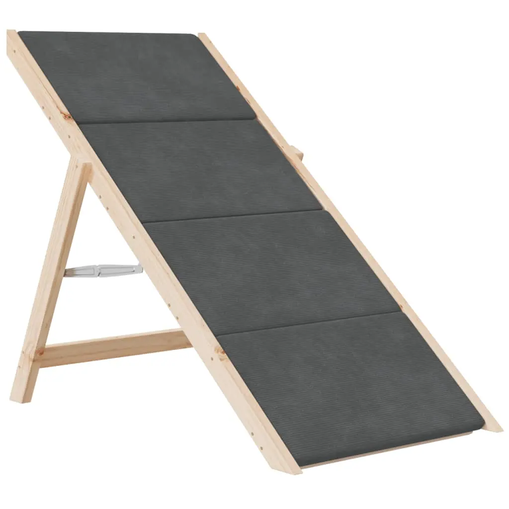 vidaXL Solid Fir Wood Dog Stair - Gray - Image 4