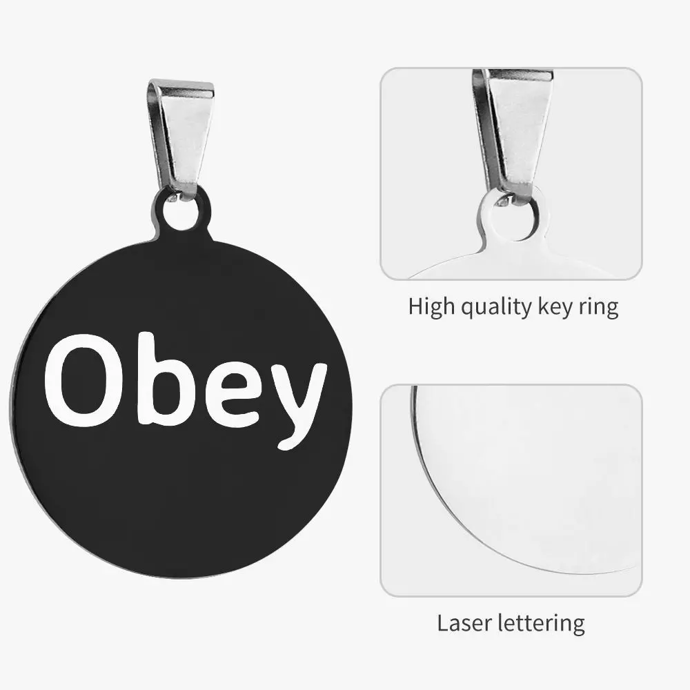 Obey - Round Pet Tag - Stainless - Image 3