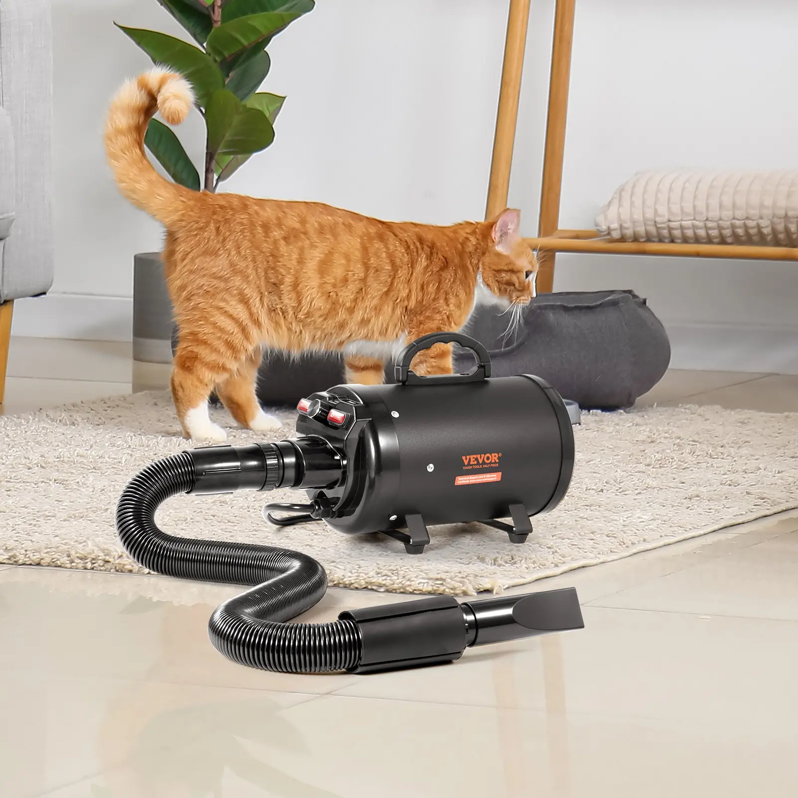 VEVOR Dog Dryer, 2800W/4.3HP Pet Grooming Dryer (Black) - Image 7