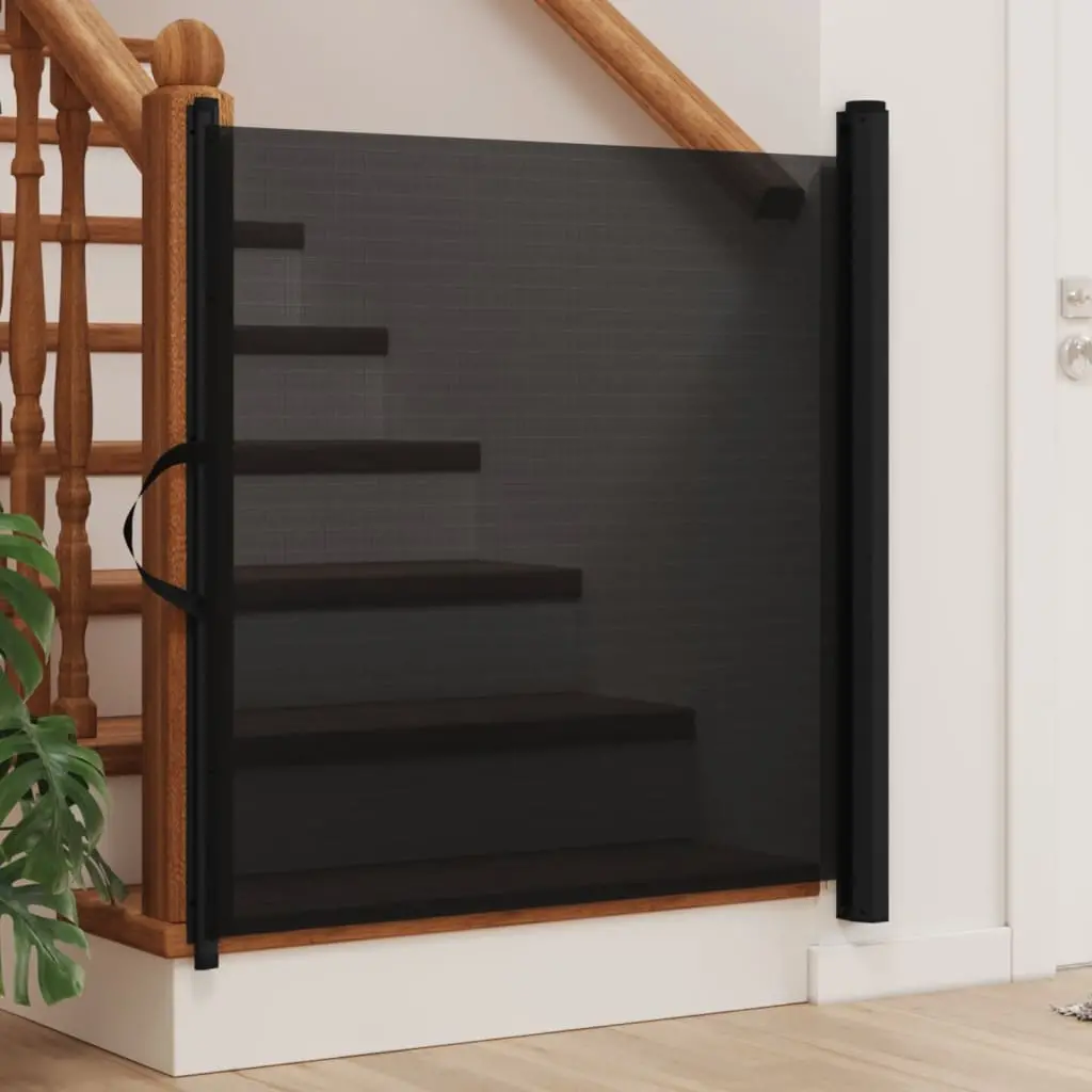 Retractable Pet Gate - Black 32.5"x49.2"