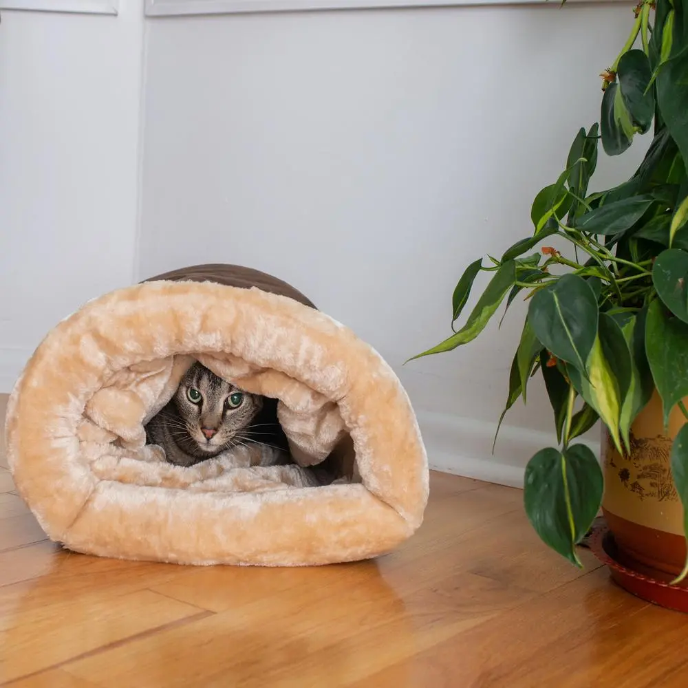 Burrito Style Cat Bed - Mocha - Image 8