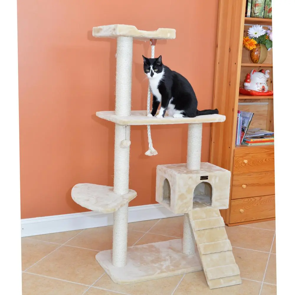 Natural Sisal Real Wood 58" Cat Tree - Image 9