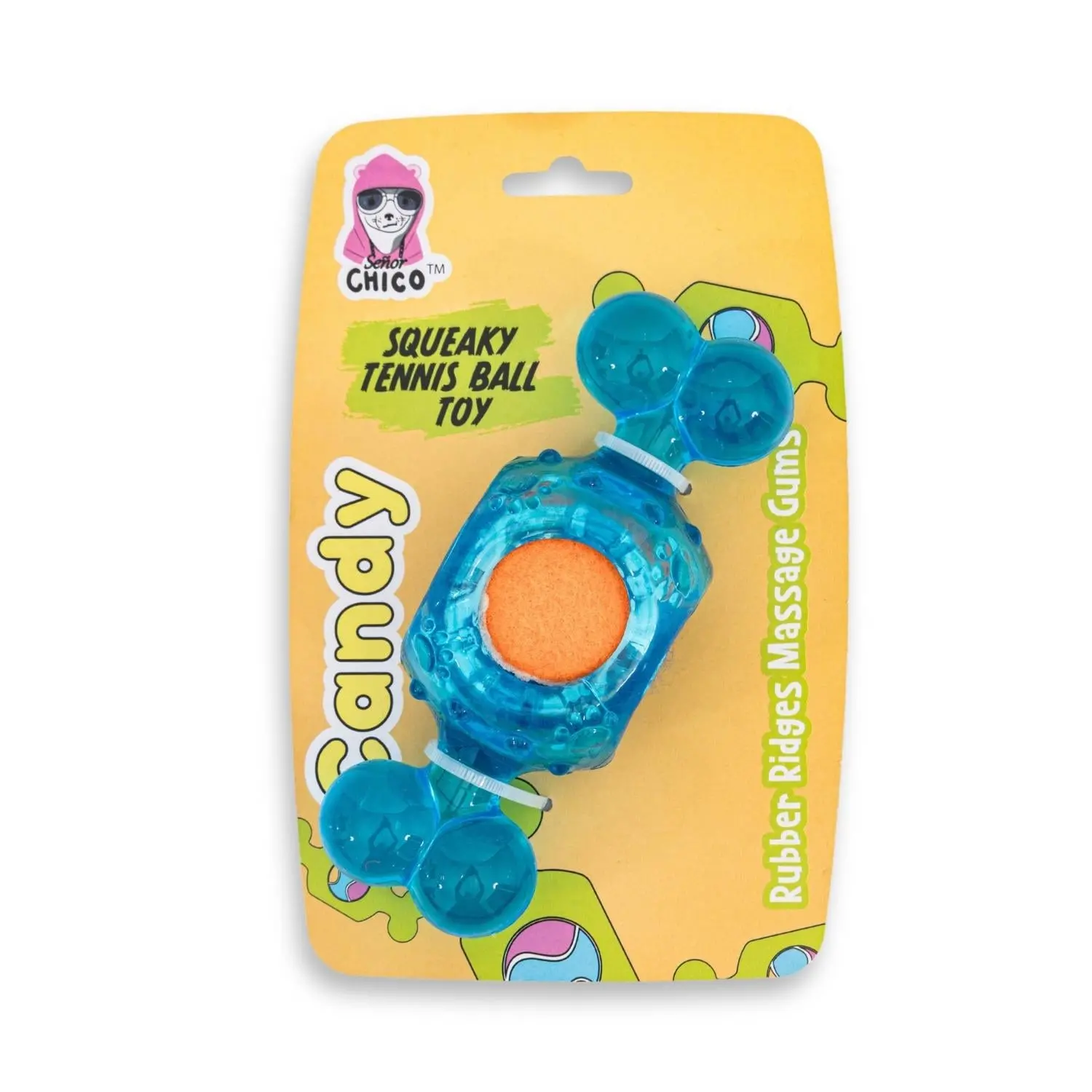 Candy-Inspired Squeaky Tennis Ball Dog Toy - Image 5