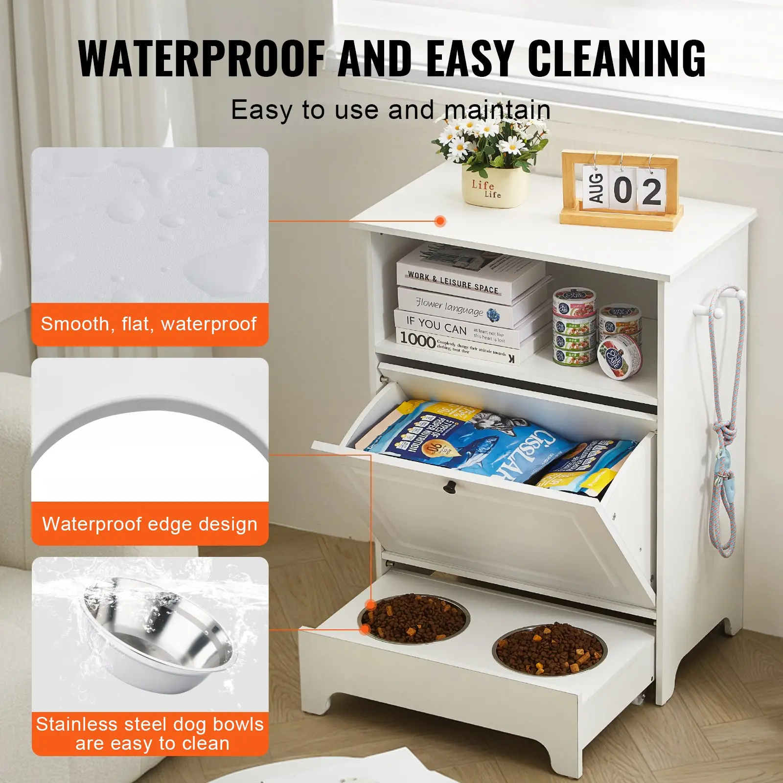 Pet Feeding Station with Storage Cabinet - Image 4