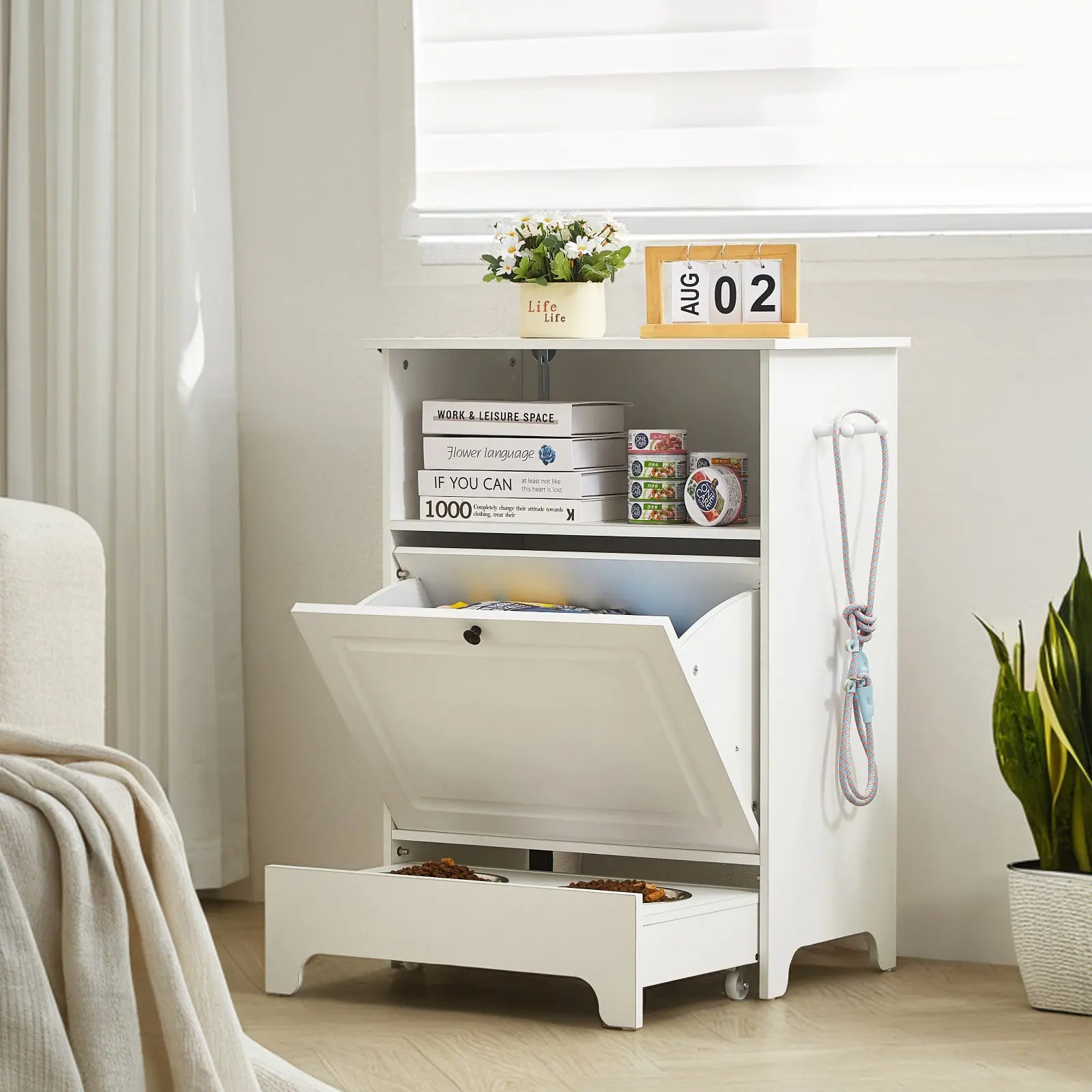 Pet Feeding Station with Storage Cabinet - Image 7