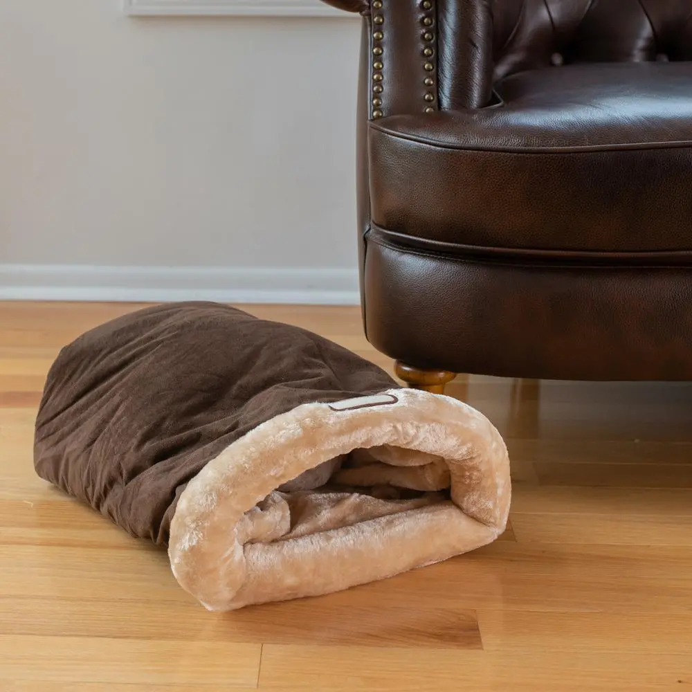 Burrito Style Cat Bed - Mocha - Image 5