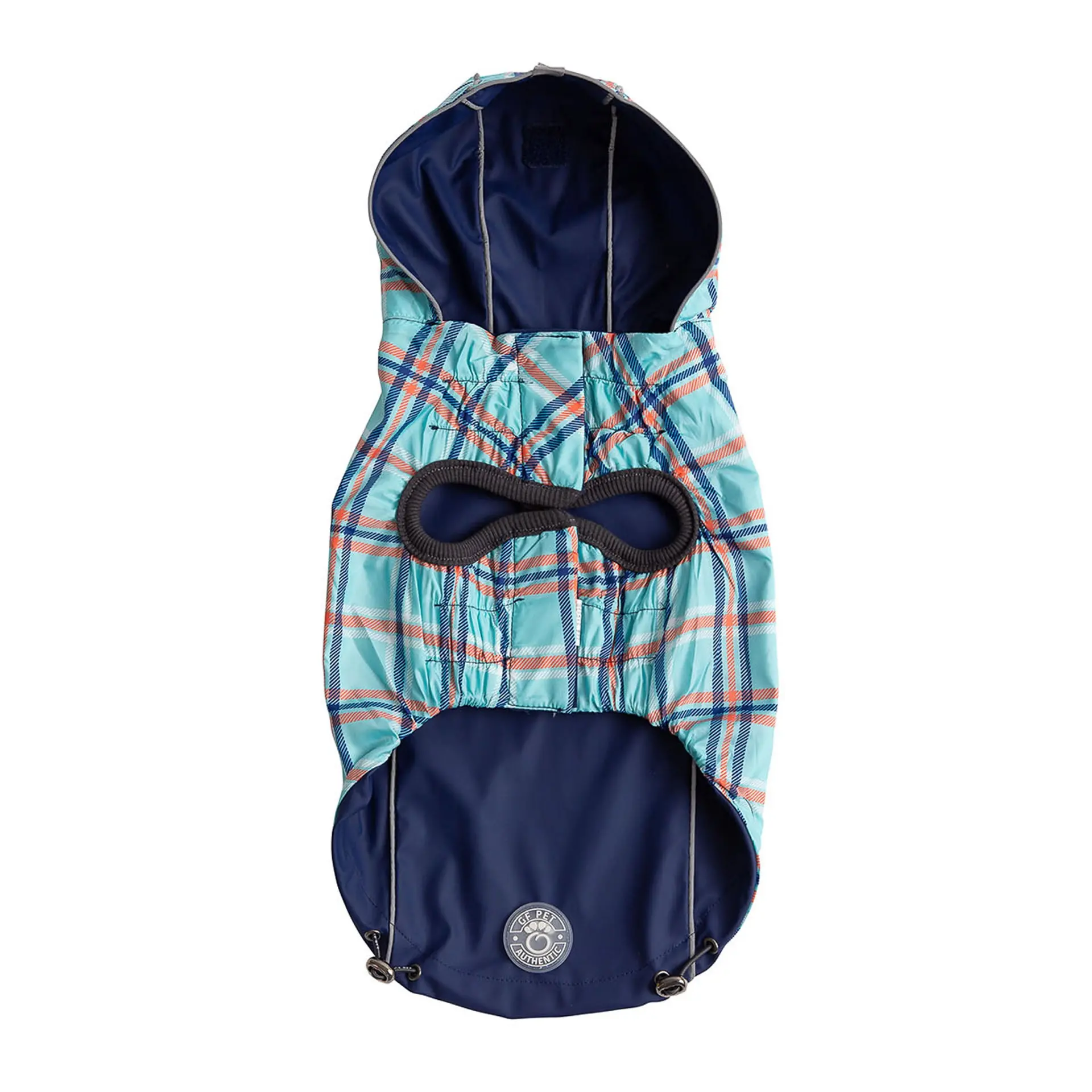Reversible Dog Raincoat with Hood - Navy - Image 4