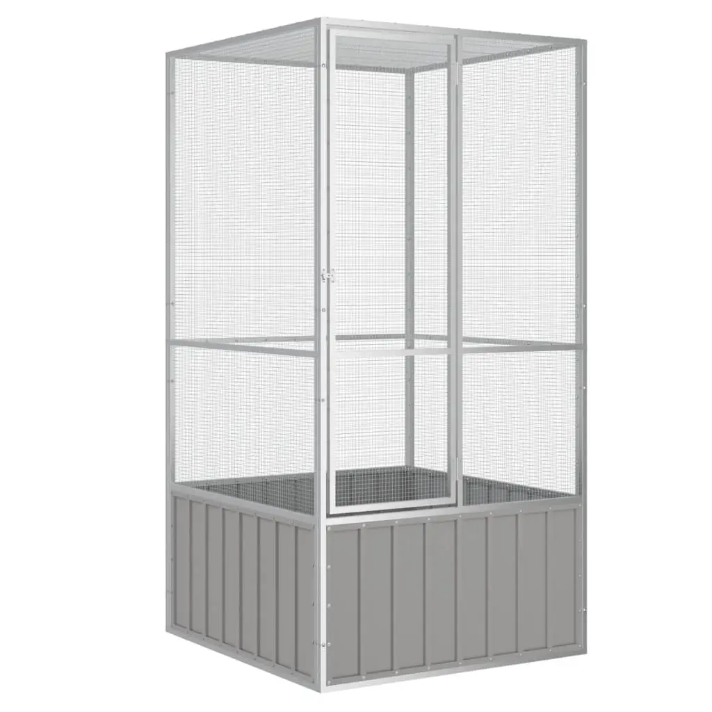 vidaXL Bird Cage Galvanized Steel 43.7"x42.1"x83.3" - Gray
