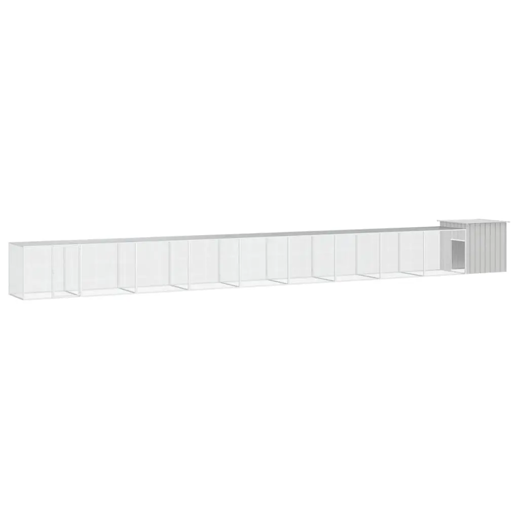 vidaXL Galvanized Steel Chicken Cage, 393.7"x35.8"x39.4" - Gray