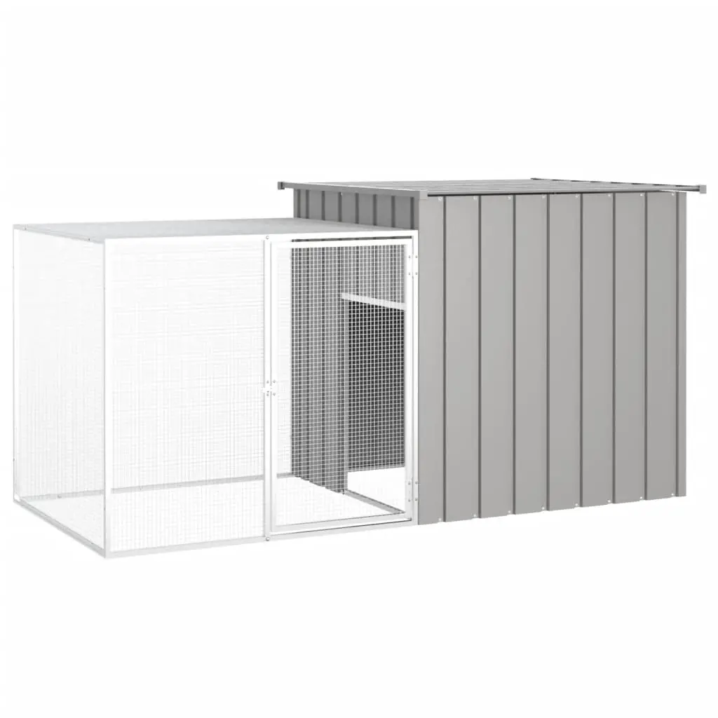 Large Galvanized Steel Rabbit Cage - Gray