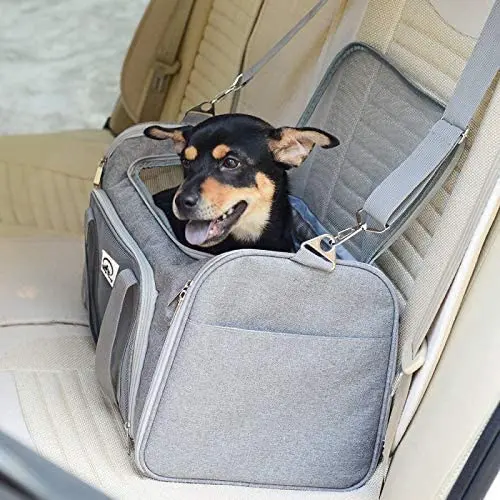 Airline Approved Soft Pet Carrier - Grey - Image 5