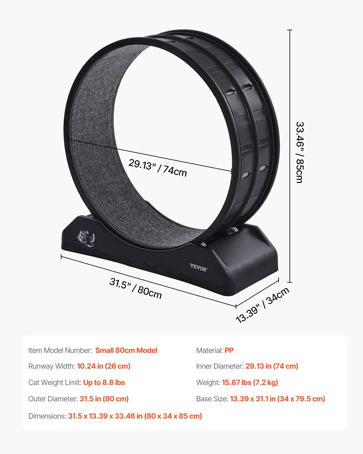 Cat Exercise Wheel 31.5 in - Black - Image 6