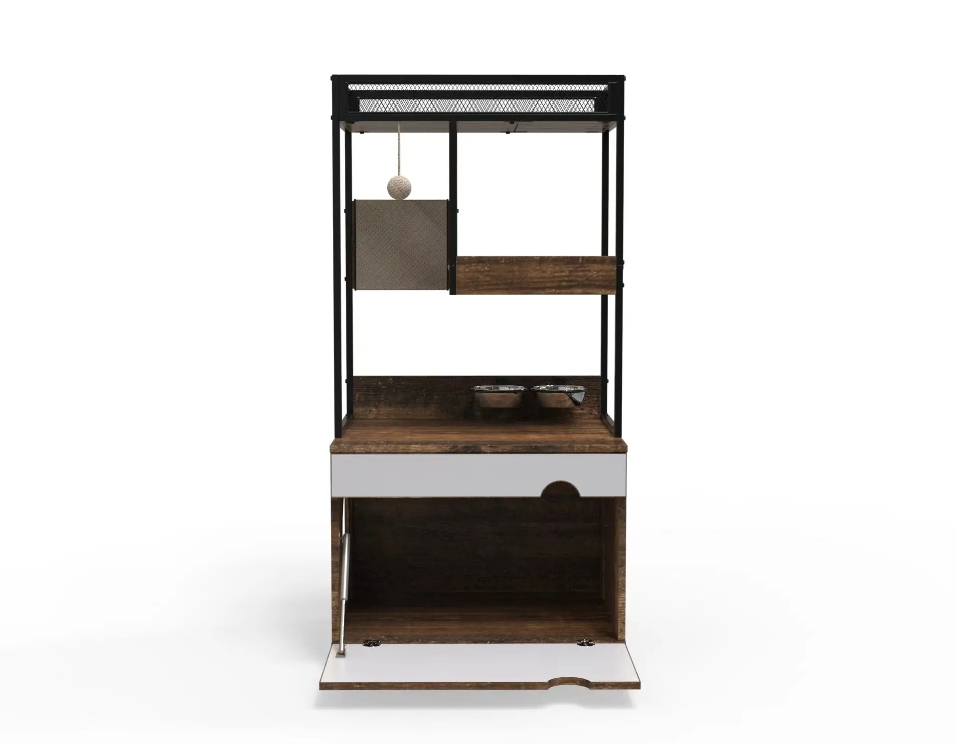Litter Box Enclosure with Cat Tree Tower - Image 14