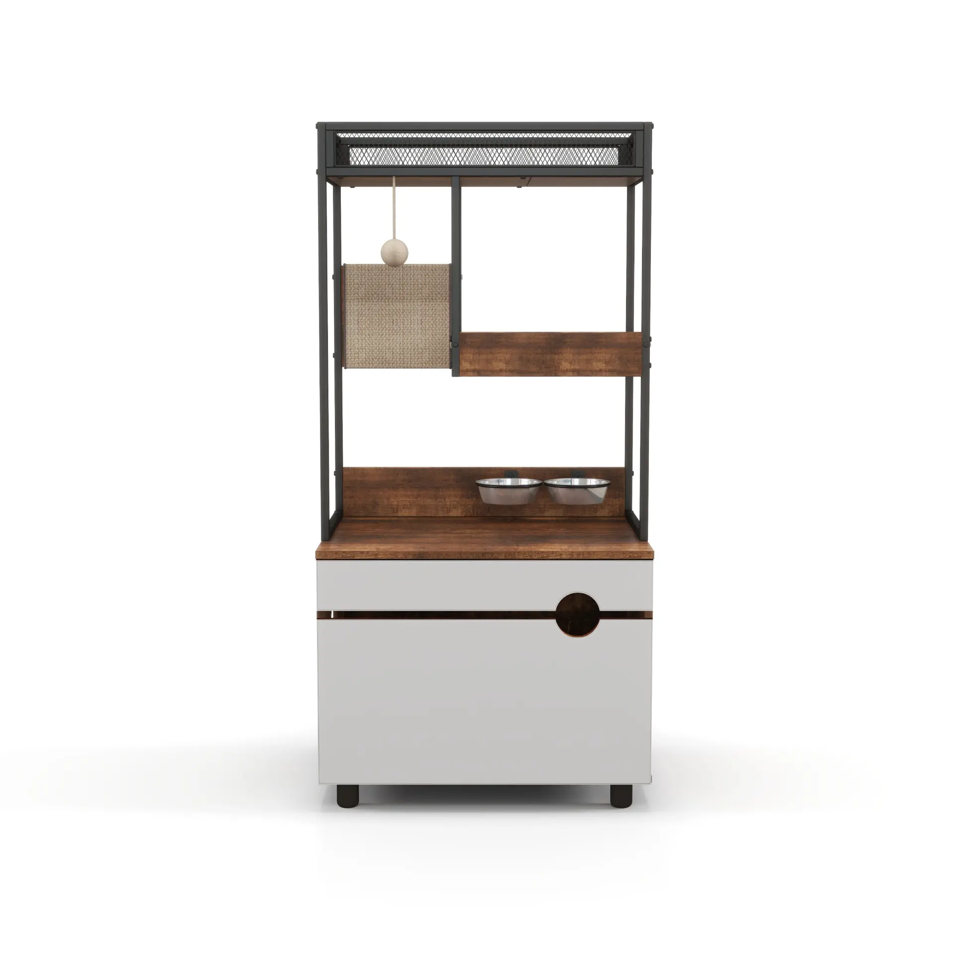Litter Box Enclosure with Cat Tree Tower - Image 19