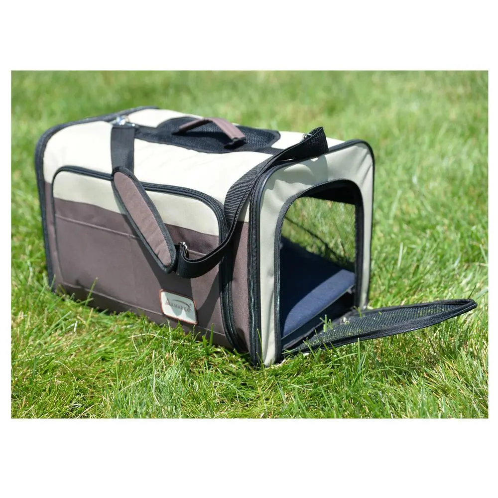 Soft-sided Pet Carrier - Beige and Chocolate - Image 11